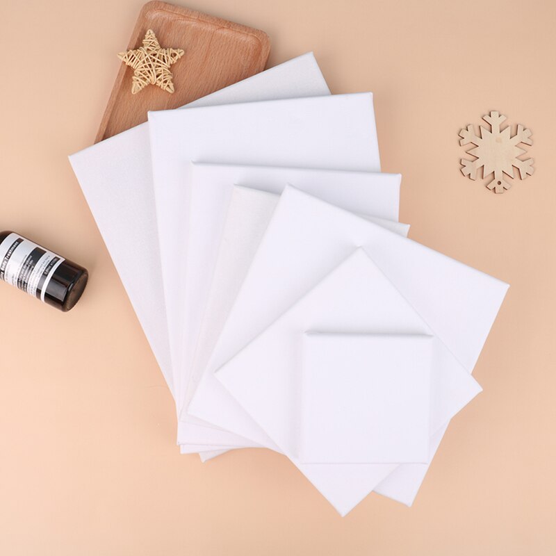 1Pc White Blank Square Artist Canvas For Canvas Oil Painting,Wooden Board Frame For Primed Oil Acrylic Paint