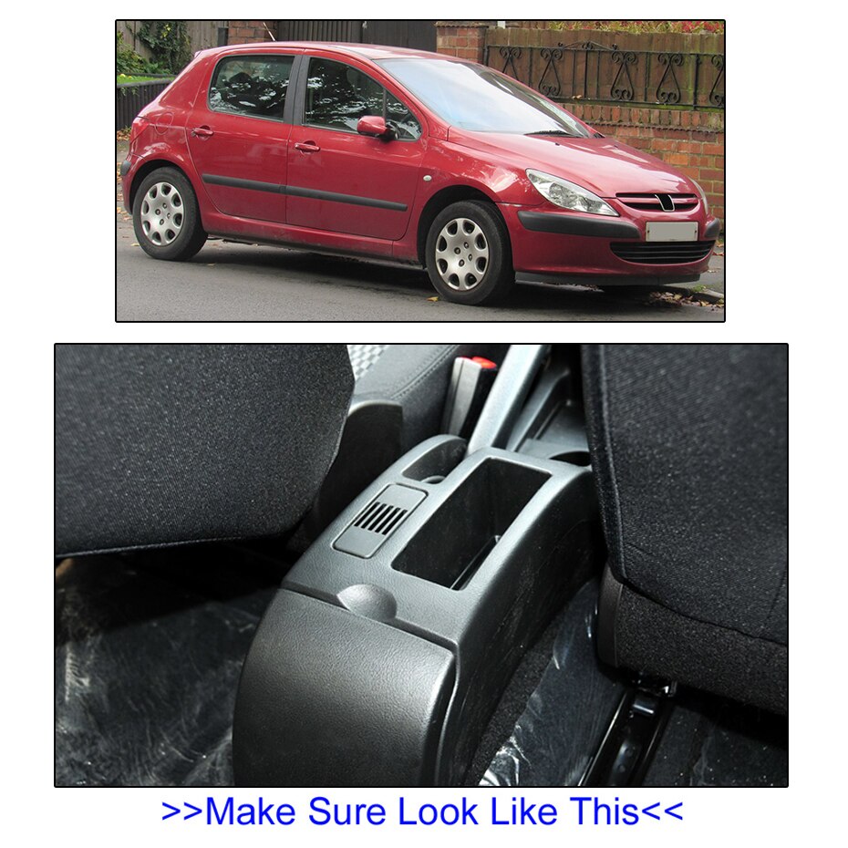 Arm Rest Voor Peugeot 307 Dual Layer Armsteun Center Middenconsole Opbergdoos Bekerhouder Lederen