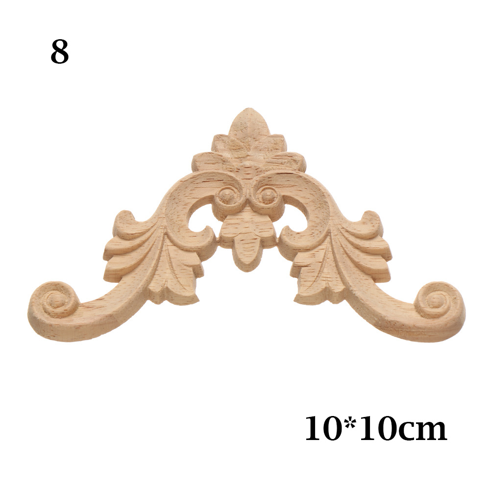 Multi-styles Unique Furniture Parts Rubber Natural Floral Wood Carved Corner Appliques Frame Wall Door Decoration Crafts: 8