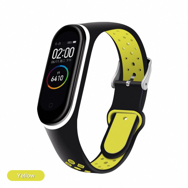 ESVNE Silicone Sport Bracelet Strap For Xiaomi Mi Band 4 Strap Bracelet Miband 3 4 Mi Band 3 Strap Bracelet Miband4 Accessories: Yellow / For Mi band 4