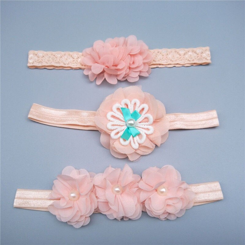 Baby Meisje Hoofdbanden Parel Bloem Pasgeboren Haarband Baby Hoofdband Haaraccessoires Haarband Fotografie Props: Z006