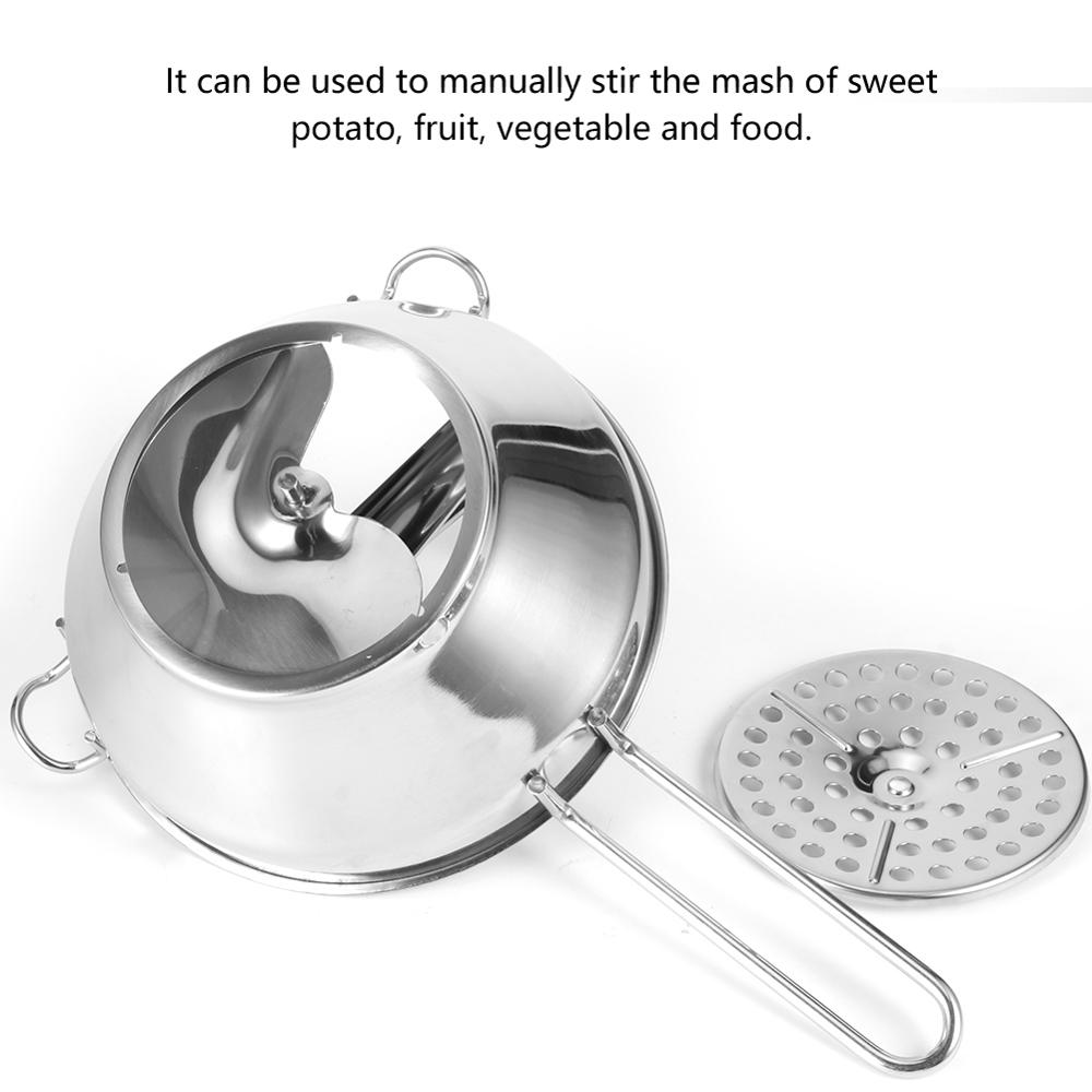 Multifunksjonell manuell matmikser rustfritt stål salat grønnsak frukt blender kjøkken mose siling og rive maskin