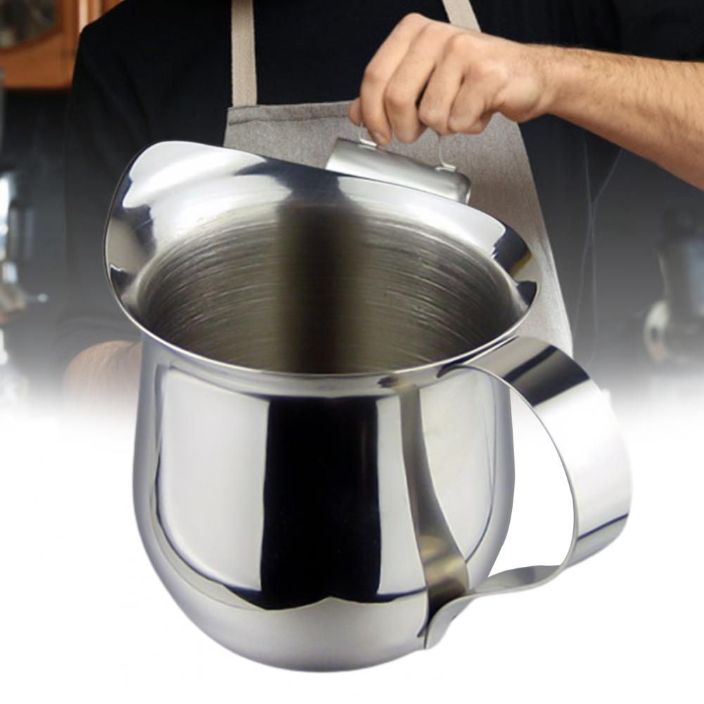 Taza de acero inoxidable para café capuchino, recipiente para leche Latte, boca puntiaguda,