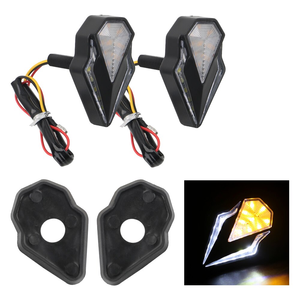 1 Paar Blinker Light Diamond Shape 12V Motor Richtingaanwijzer Lights Motorfiets Signaal Lamp Universele: Yellow white light