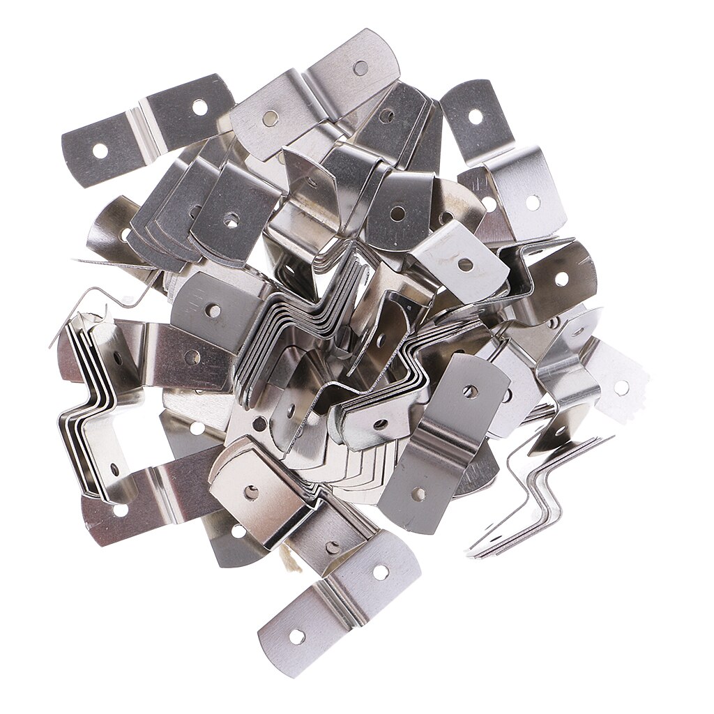 100 Pieces Offset Mounting Canvas Z Clips for Photo Picture Frame Framing Tools