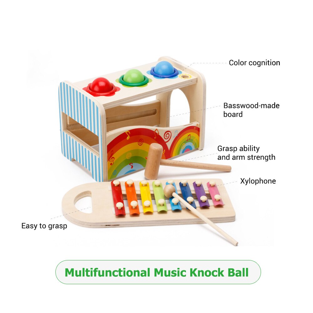 Multifunctionele Educatief Klop Bal Muziek Speelgoed Pond Een Bal Speelgoed Met Slide Out Xylofoon Hamers Voor Kinderen