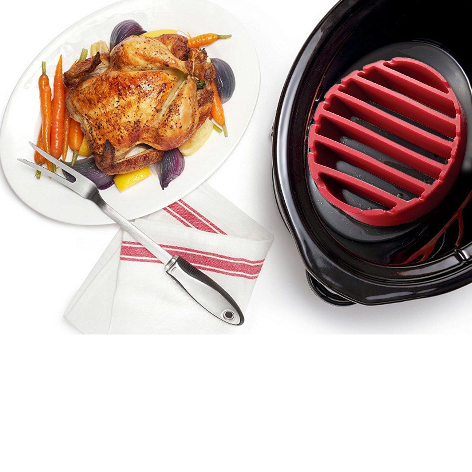 Silicone Bbq Grill Tray Rack Turkey Mat Kitchenwar Grandado