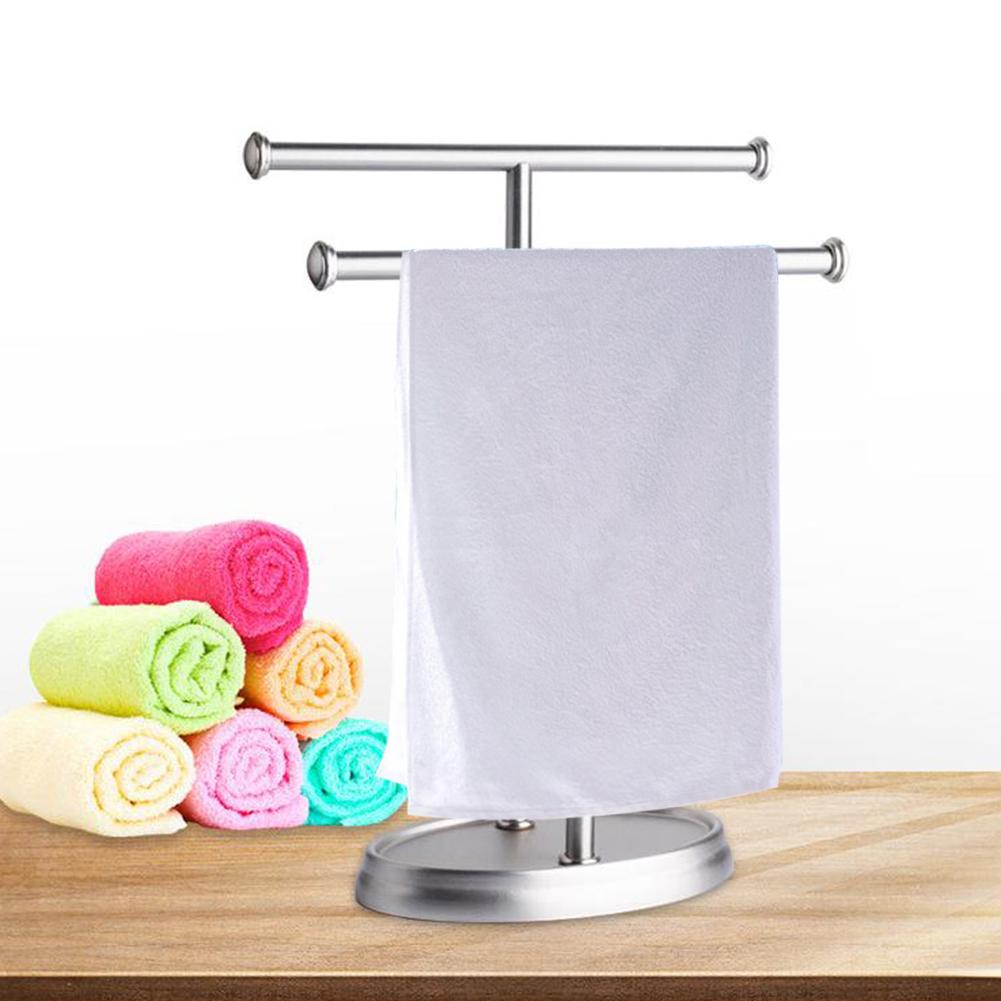 Handdoek Houder 27 cm Rvs Keuken Badkamer Handdoek Houder Voor Handdoeken Bar Rail Hanger Dubbele T- vormige Handdoekenrek #