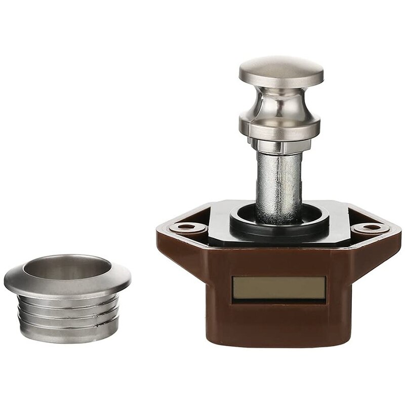 5 Pack Push Button Latch Lock 17-25mm Catch Door Knobs Brown for Cabinet Cupboard Door Knob Boat Horsebox Camper Van