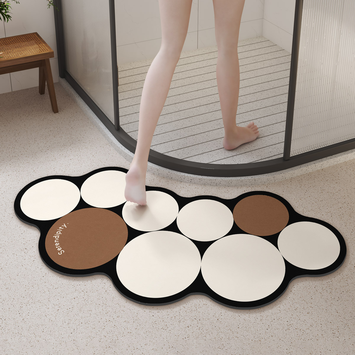 Kieselgur-Badematte, Badezimmerteppich, schnell trocknend, rutschfest, Fußbodenmatten, Super saugfähige Duschunterlage, Toilettenteppich, Fußmatt, waschbar: Grün / 400MMx1000MM