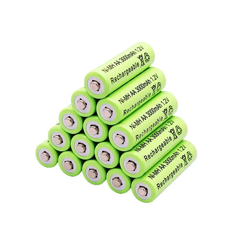 1.2V AA 3000mAh NiMH 1.2V Rechargeable Batteries Green Battery Garden Solar Lamp LED Flashlight Lantern Lamp Torch