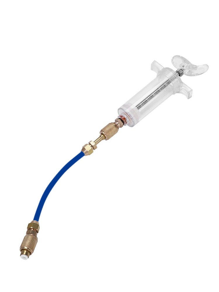 A/C Oil And Dye Injector Car With R-134a Snap Quick Coupler 1/4&quot; 1OZ Hand Turn Screw-in Coolant Filling Tube Injection Tool