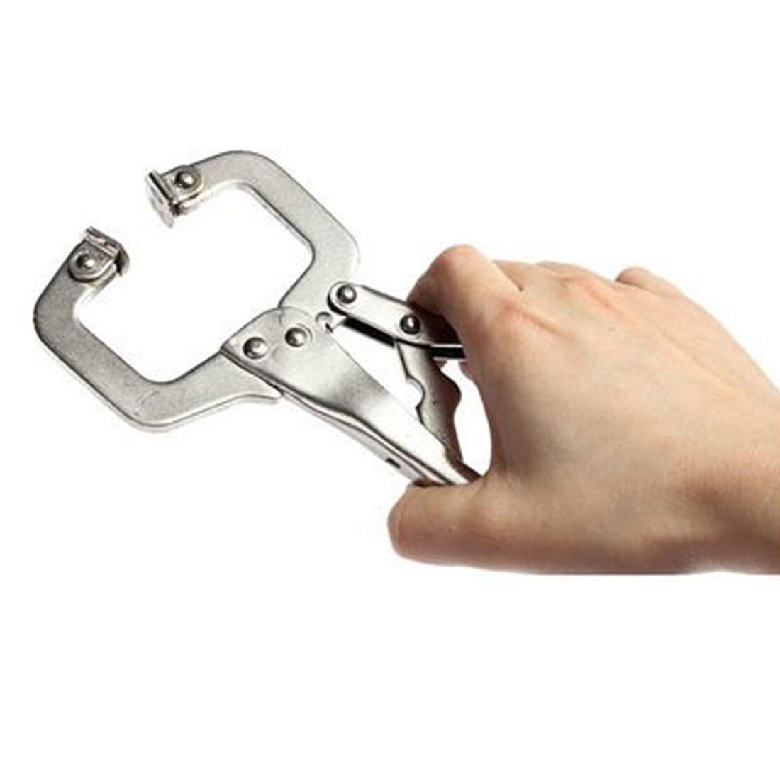 6 inch/ 9 inch C Clamp Weld Clip Woodwork Tenon Locator Grip Lock Jaw Swivel Pad Wood Fix Plier Pincer Work