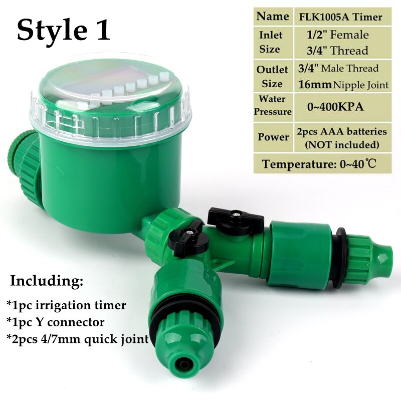 1 zestaw wyświetlacz LCD zegar podlewania nawadniania nawadnianie ogrodu system sterownik czasowy czasowy wyłącznik przepływu wody z w stylu Y szybkie złącza: styl 1