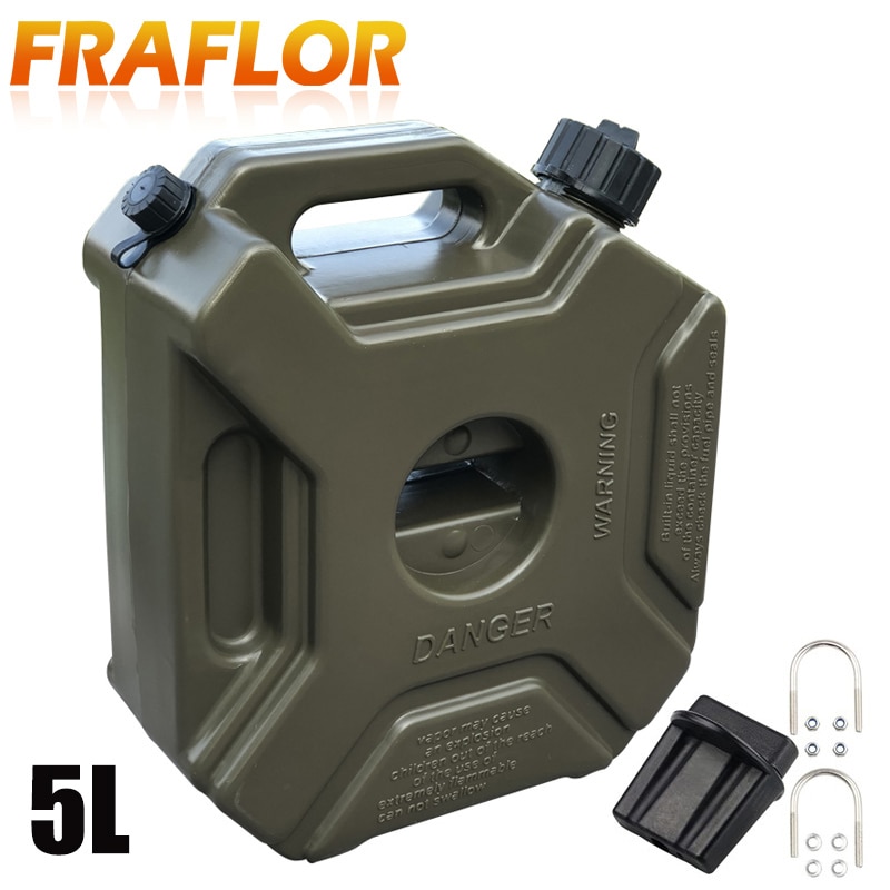 5L Green Fuel Tank Jerry Can Gas Plastic Petrol Car Gokart Spare Container Gasoline Petrol Tanks Canister ATV UTV Motorcycle