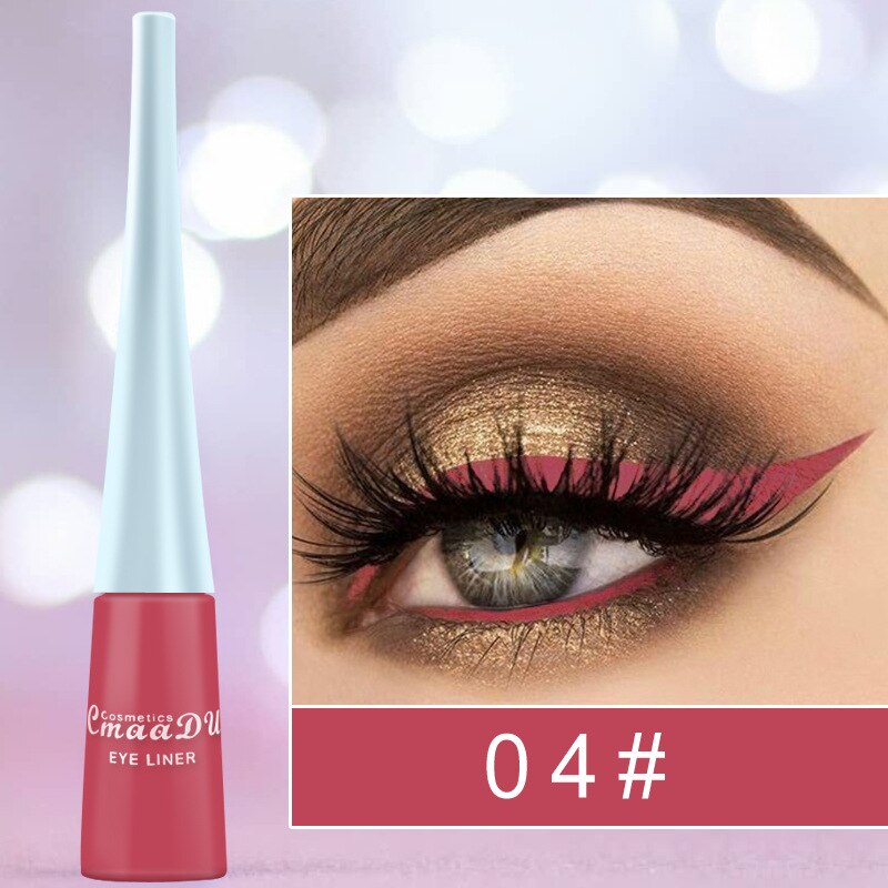 12 Kleuren Neon Vloeibare Eyeliner Potlood Waterdichte Kleurrijke Blauw Groen Geel Wit Eye Liner Pen Vrouwen Make-Up Ogen Cosmetica: A 04