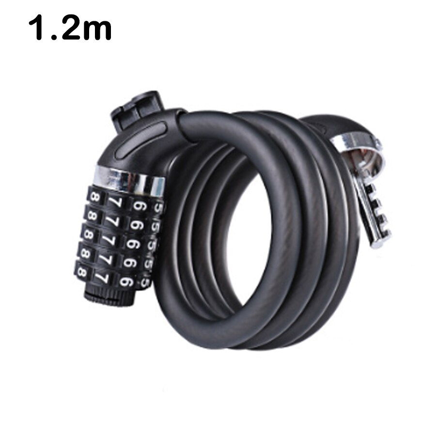 Wheelup bicycle lock anti-theft mountain bike password lock steel cable bike lock bicycle electric car lock riding accessories: Cryptographic 1.2m