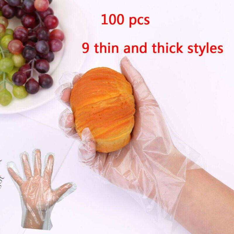100pcs Disposable Plastic Protection Glove Kitchen Cooking Cleaning Food Prep