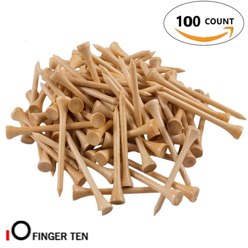 Golf tees træ 100 stk / sæt 70mm 2 3/4 tommer til driving range blå rød hvid træ blandede farver klub træningshjælp golf tee holder