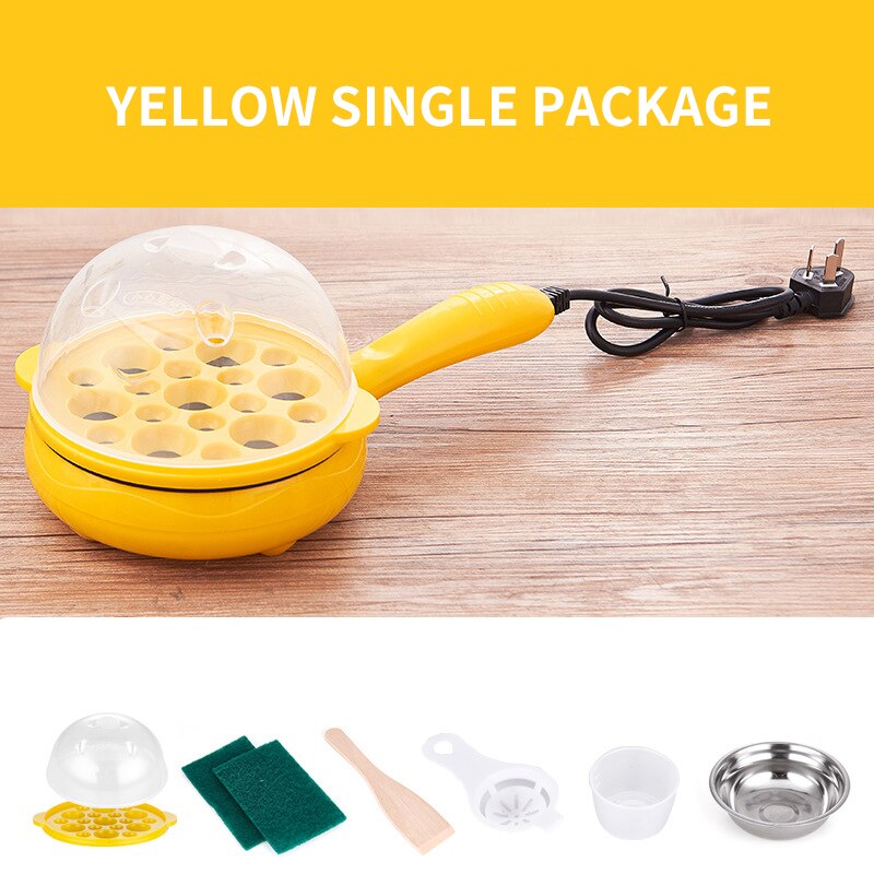 Mini Fried Eggs Artifact Non-Stick Electric Frying Pancake Egg Inserted Cooker Frying Double-layer Food Steamer Electric Pan: F