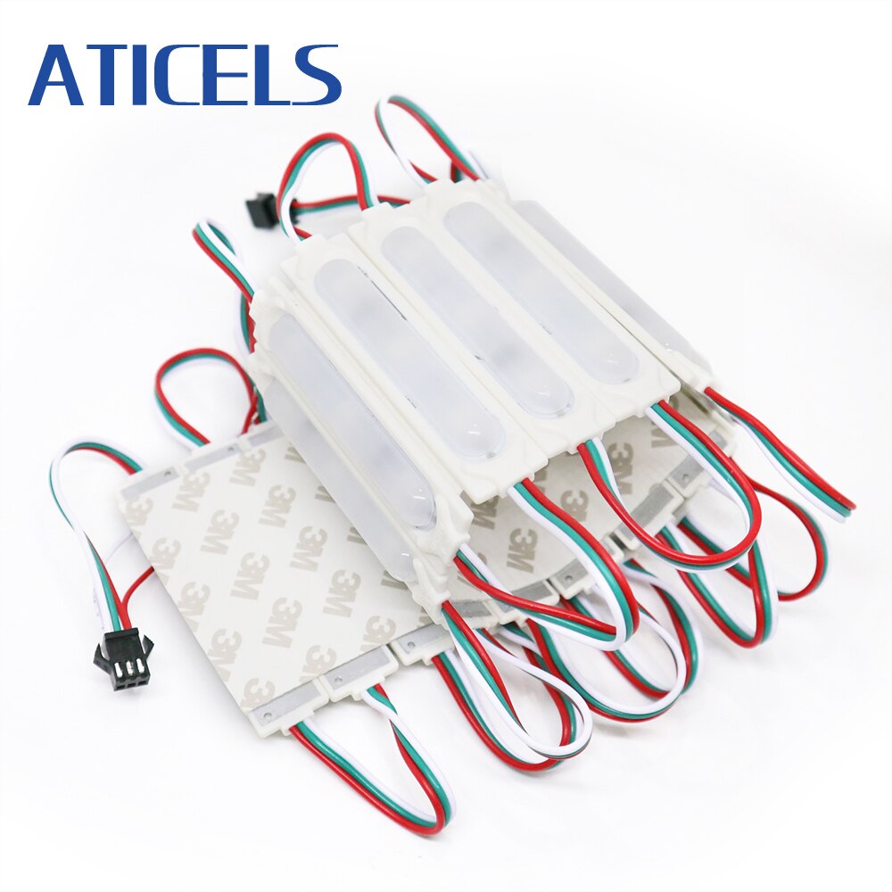 Module LED Pixel 12V, 20 pièces/lot, 5050 RGB 3LED, couleur de rêve, bande LED WS2811, IP65 étanche pour la publicité, lumière de