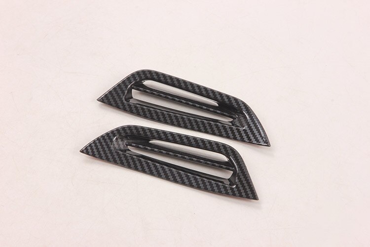 Toepasselijk Voor Ford Quanshun/Transit-Abs Black Carbon Fiber Grain Front Upper Luchtuitlaat Trim