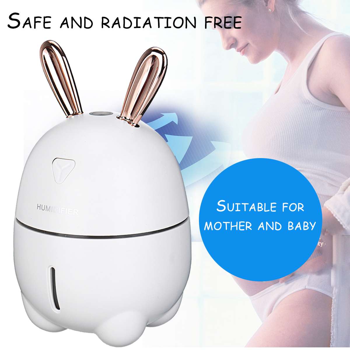 300ML Air Humidifier Cute Rabbit Ultra-Silent USB Aroma Essential Oil Diffuser Office Car Humidificador Air Purifier Mist Maker