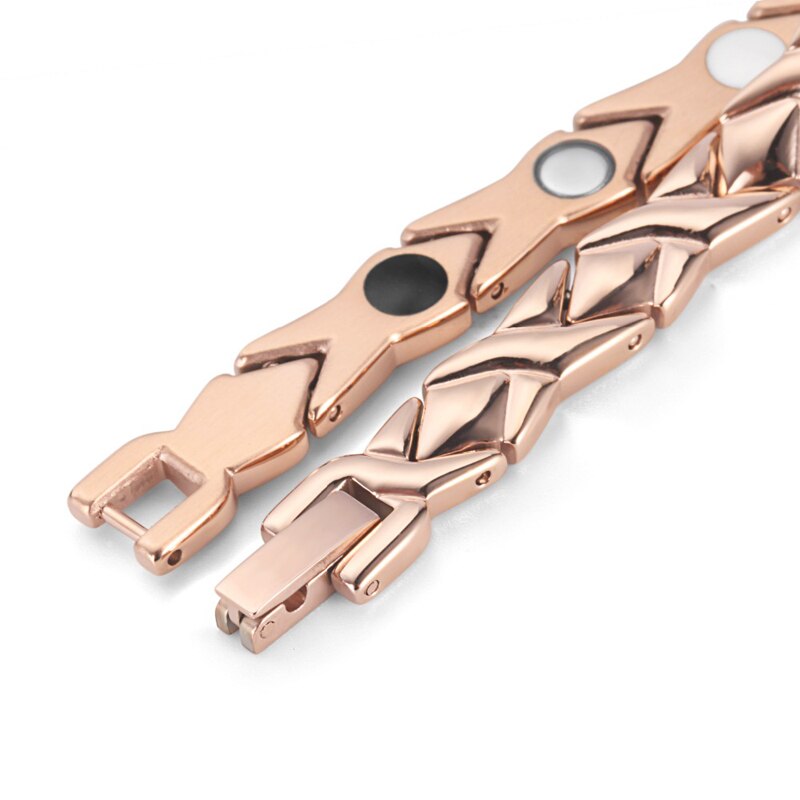 Bracciale magnetico per donna 4 In 1 elementi Anti fatica catena a mano In germanio acciaio inossidabile oro energia energia braccialetti per la salute