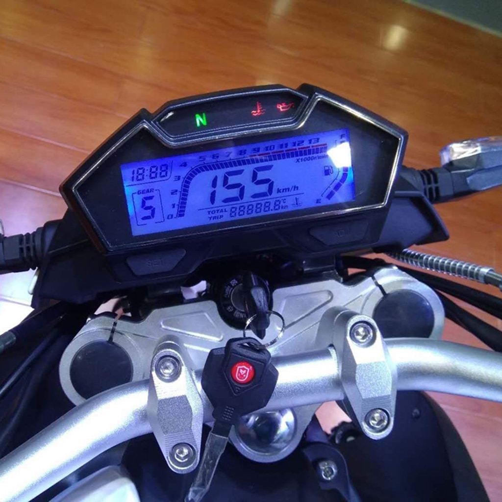 Digital LCD Odometer Speedometer Tachometer Fuel Level Display