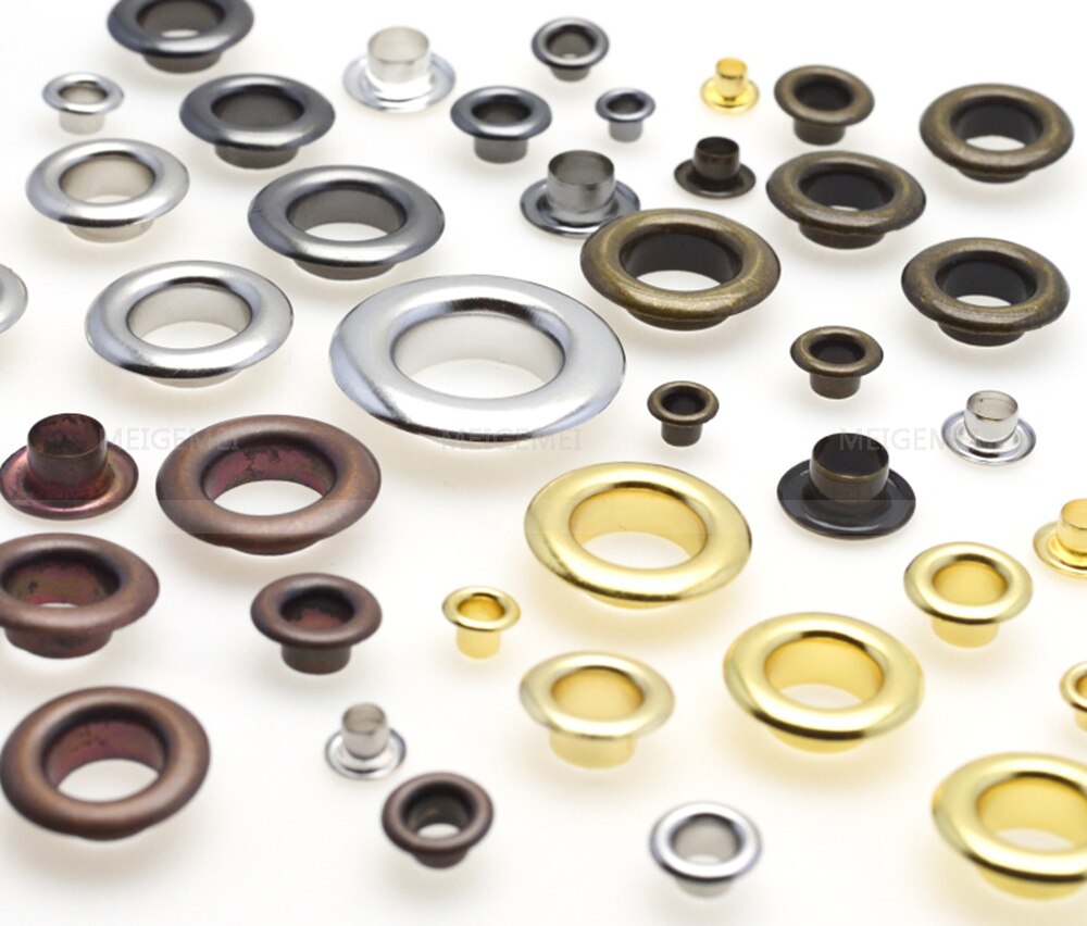 Œillets en métal, 100 pièces/paquet, œillets 3MM 4MM 5MM pour l&#39;artisanat du cuir, chaussures de bricolage, accessoires pratiques de