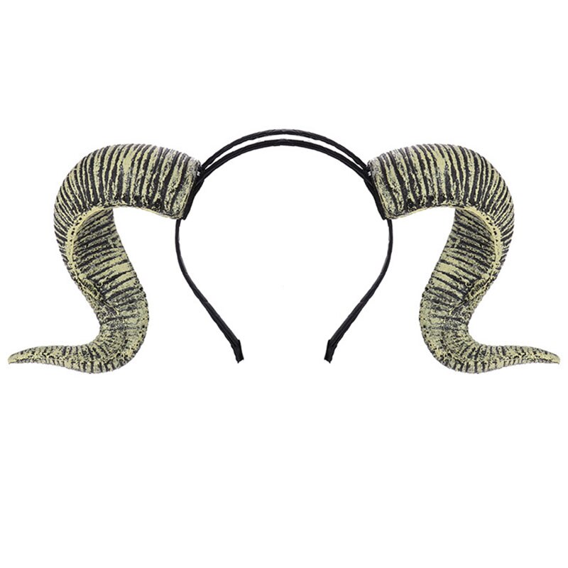 Einzelhandel Neue Halloween Kopfschmuck Brennen Mann Festival Cosplay Partei PU Schaum Ziege Teufel Hörner Stirnband: Grün