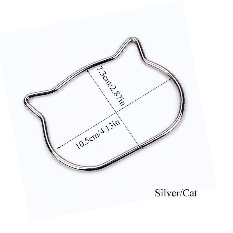 DIY bandoleras Obag Handles Oreja de Gato asa de bolsa de Metal para mujer, accesorios para bolsos, reemplazo para hacer bolsos, bolsos, montura para monedero: silver cat