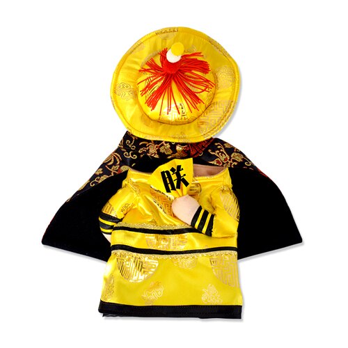 Sjovt kat kostume qing-dynastiet kinesisk kejser cosplay tøj til hunde halloween xmas kæledyr beklædning: Kejseren / M