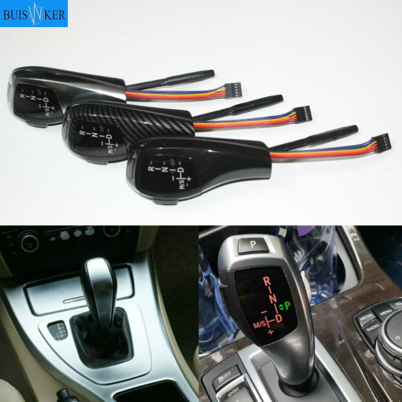 Carbon Fiber Black Silver LED Gear Shift Knob Shifter Lever for BMW X3 first Generation E83 2003 Automatic Accessories