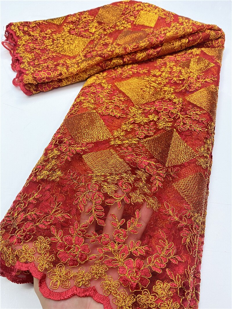 Royal Blue African Lace Fabric Lace Material Bridal French Nigerian Lace Fabrics For Wedding Sewing YA3677B-5