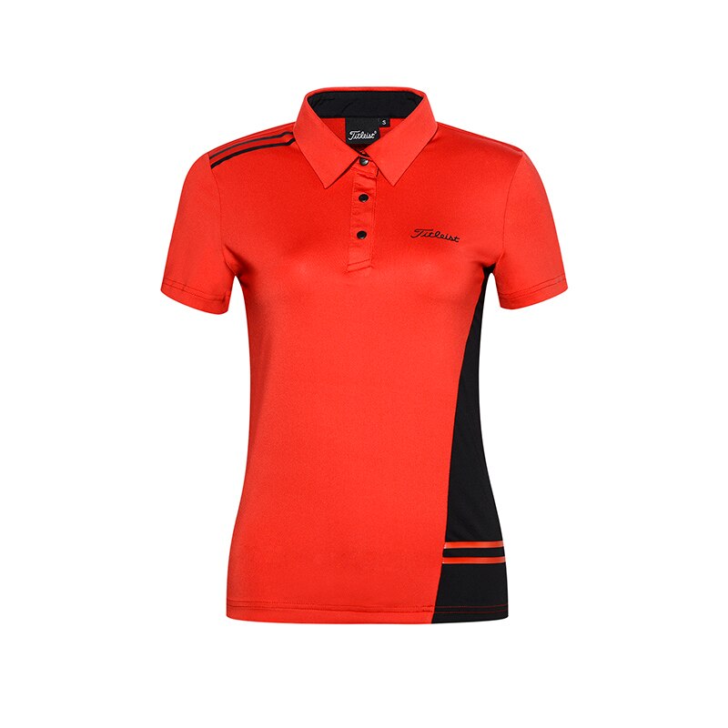 Summer Ladies Golf Wear T-shirt 3-Color Short-sleeved, Moisture-wicking, Quick-drying and Breathable Outdoor Golf Sportswea: Red / XL