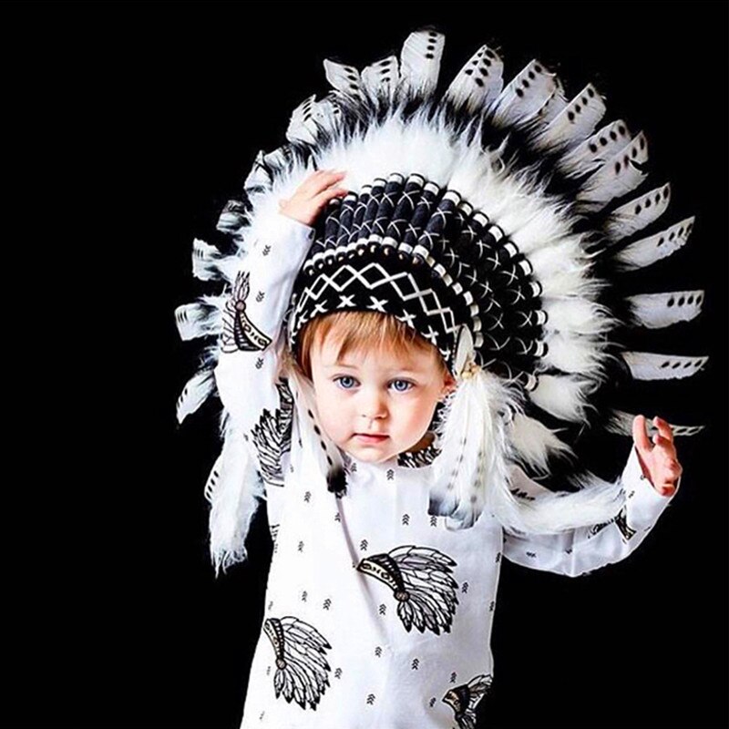 Pluma India tocado, Indio Nativo americano, almohada hecha a mano para bebé, cama de bebé, cuna con parachoques, decoración para , accesorios para fotos, Cosplay