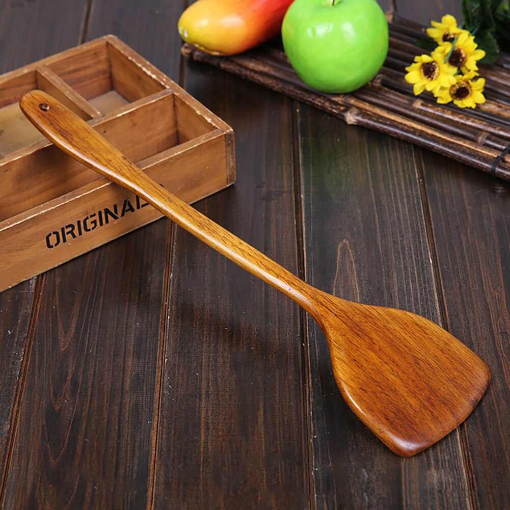 39cm Long Handle Restaurant Cooking Practical Frying Durable Hanging Non Stick Kitchen Utensils Home Wooden Spatula
