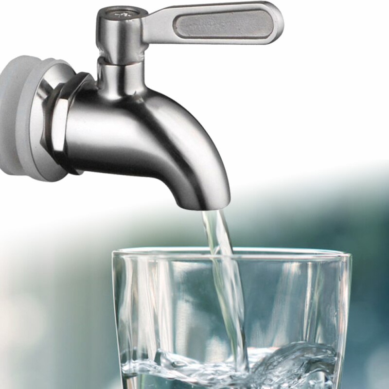 1Set 12Mm 16Mm Drink Dispenser Tap Drank Wijn Vat Kraan Spigot Water Roestvrij Staal Sap Koffie Kranen zilver Kraan