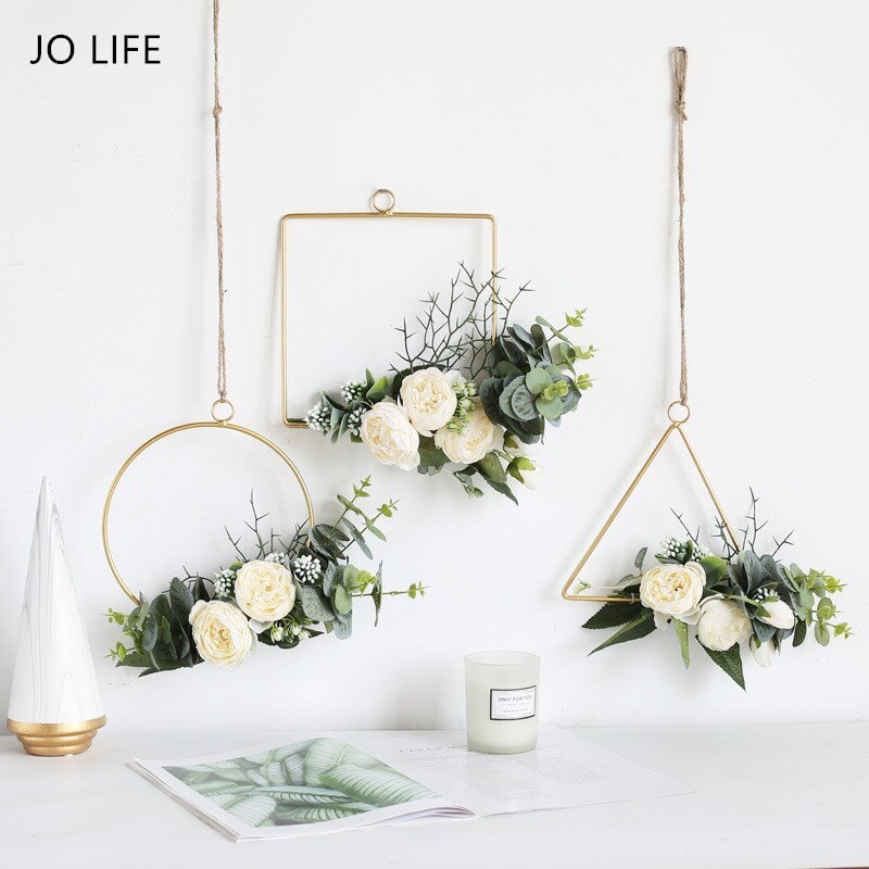 Jo liv hengende måke ornament blomsterkrans krans ordning geometri stativ til baby dusj bryllupsfest landskaps rekvisitter