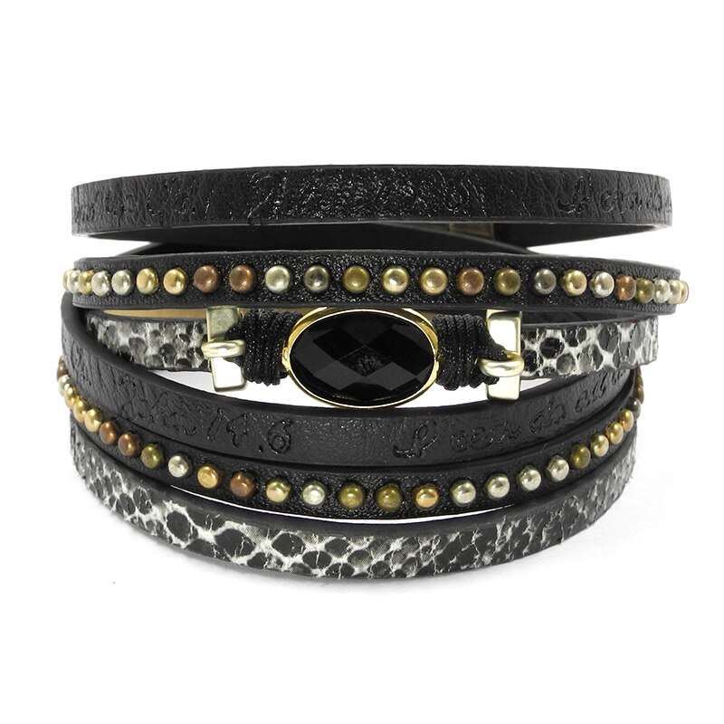 WELLMORE braccialetto di cuoio dovuto avvolgere bracciali magnete fibbia avvolgimento del braccialetto Della Boemia bracciali e braccialetti per le donne B16060