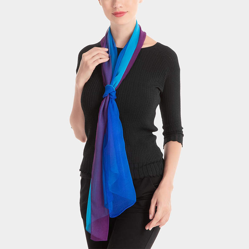 50*160CM mujer gasa gradiente bufanda chal lujo señora versátil protección solar decorar bufandas pañuelo para la cabeza