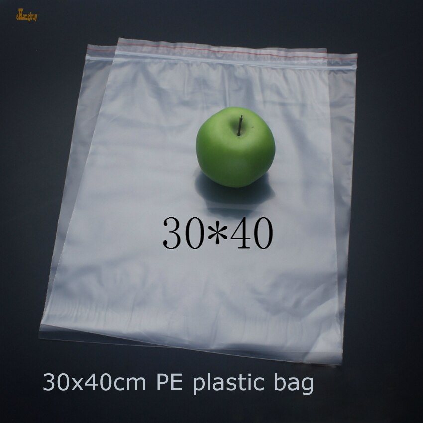 50pcs Size: 30x40cm Clothes Packaging Zipper Lock Recycle Plastic Bags, Pe Transparent Packing Bag