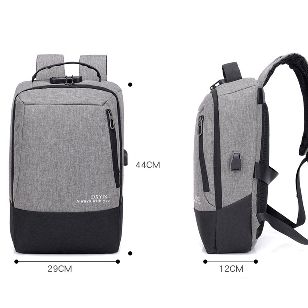 HeloFrn Anti Diefstal Mannen Rugzak USB Opladen Mannelijke Tas Tiener Mannen Bakcpck Voor Laptop Reizen Mochila Grijs Zwart