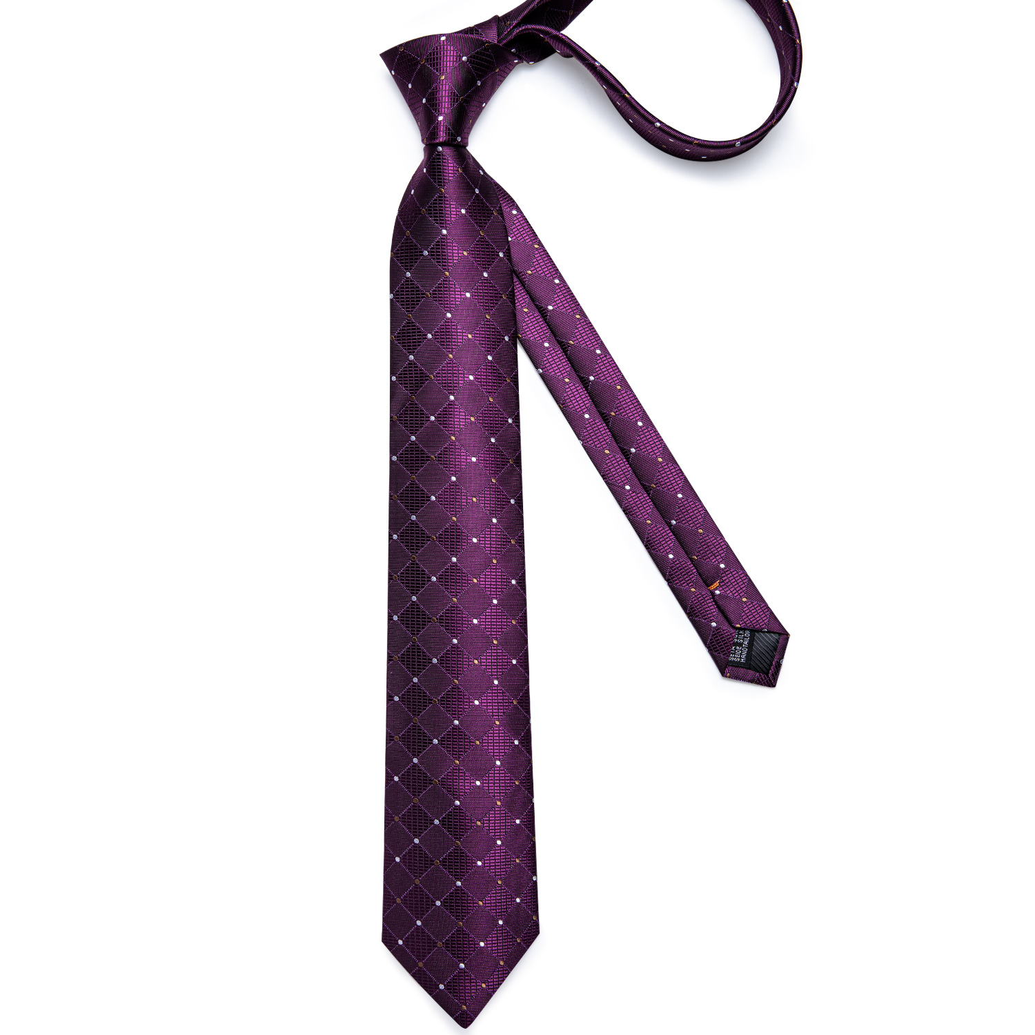 2023 neue Lila männer Krawatten Luxus Plaid Dot Solide Seide Krawatten Business Formale 150 cm Krawatte Einstecktuch Manschettenknopf anzüge Zubehör