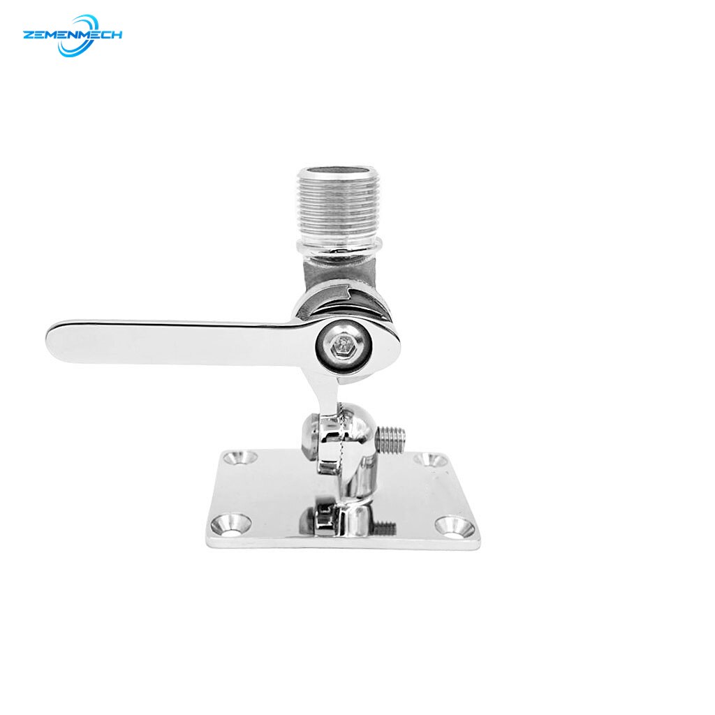 Stainless Steel Marine VHF Antenna Mount Dual Axis Heavy Duty Ratchet Mount Adjustable Base for Boats Rowing Accessories Marine