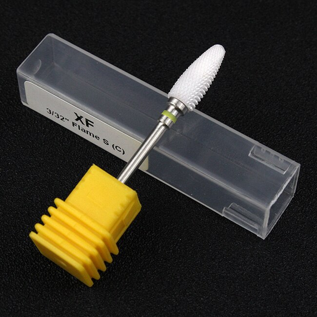 Tignish 1 Uds 3/32 ''broca de clavo de cerámica forma de llama UV Gel polaco quitar taladro eléctrico manicura pedicura herramientas de archivo: XF