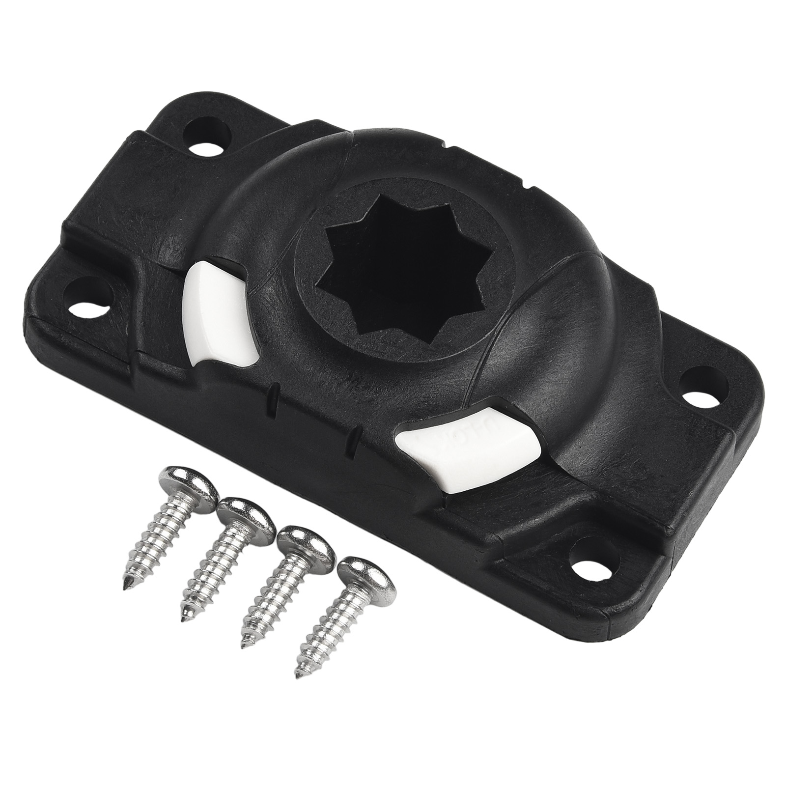 Garden Indoor Office Rod Holder Mount Base Plastic Replacement With Screw 1 Set Black Accessories