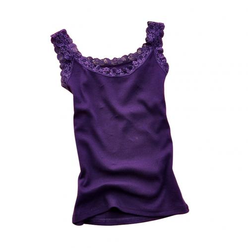 Dame tank top sommer blonde vest med u-hals ærmeløs casual slim fit tank top skjorte топ женский майка женская: Mørke lilla