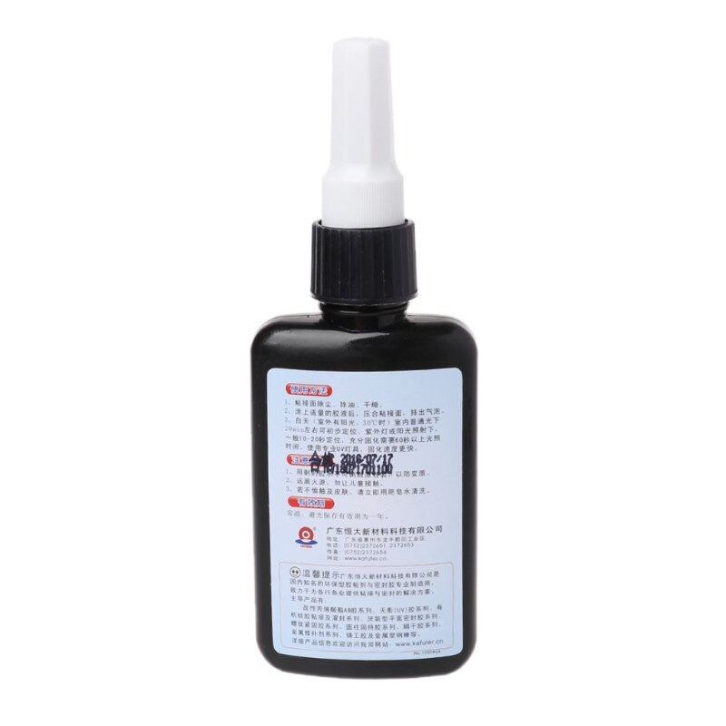 50ml UV Colla UV UV Polimerizzazione Adesivo K-300 Trasparente di Cristallo e Vetro Adesivo con UV Torcia Elettrica